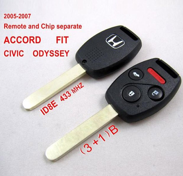 images of 2005-2007 Honda Remote Key (3+1) Button and Chip Separate ACCORD