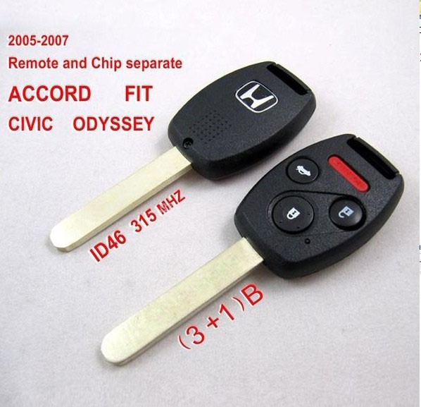 images of 2005-2007 Honda Remote Key (3+1) Button and Chip Separate ACCORD