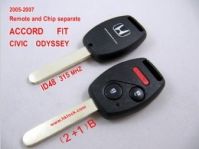 images of 2005-2007 Honda Remote Key (2+1) Button and Chip Separate ACCORD