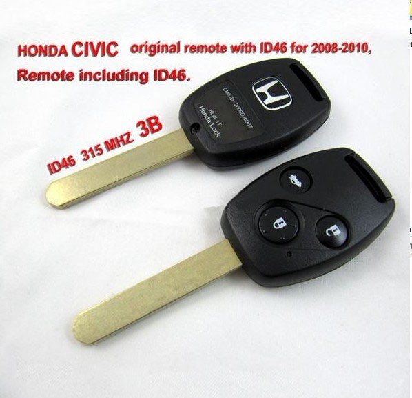 images of 2008-2010 Honda CIVIC Original Remote Key 3 Button Remote with ID:46 (315 MHZ)