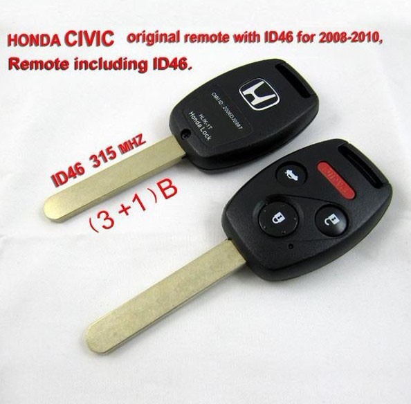 images of 2008-2010 Honda CIVIC Original Remote Key(3+1) Button Remote with ID:46 (315 MHZ)