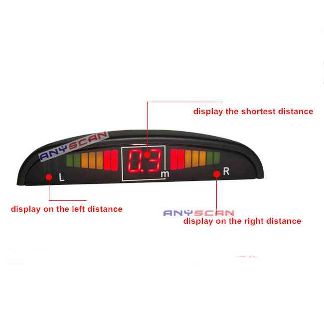 images of 4 Sensors System 12v LED Display Indicator Parking Car Reverse Radar