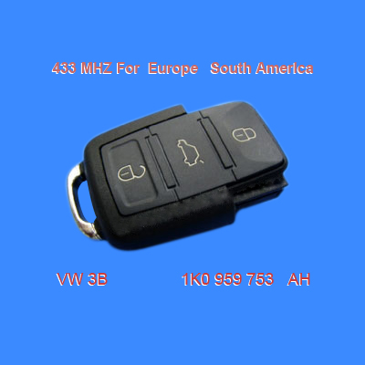images of VW 3B Remote 1 JO 959 753 AH 434Mhz for Europe South America