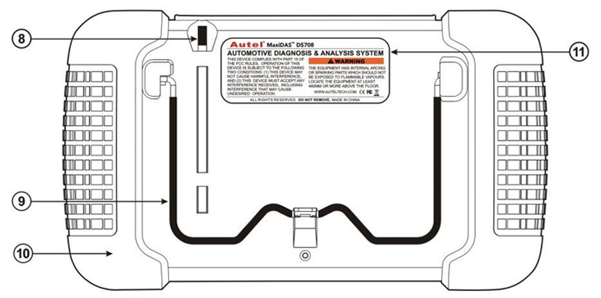 Autel Maxidas DS708 details display back side