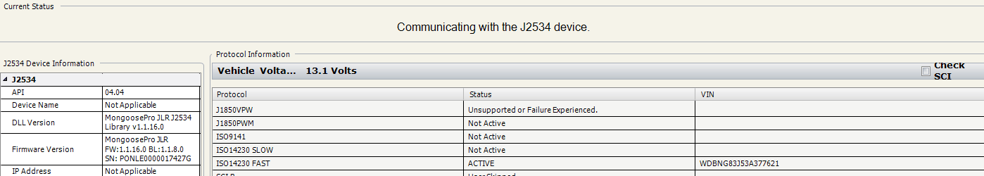 JLR Mangoose SDD Pro Communication with J2534