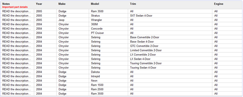  Chrysler Dodge Jeep Transponder key Chip support list 2