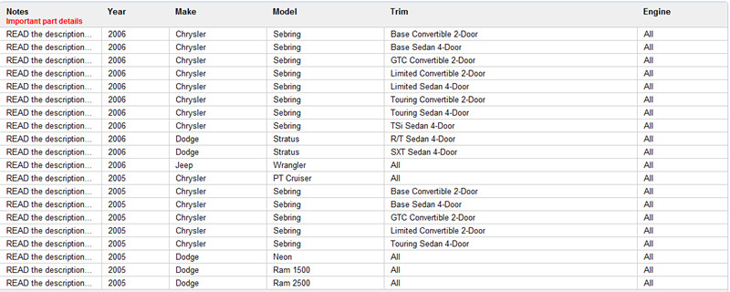 Chrysler Dodge Jeep Transponder key Chip support list 1