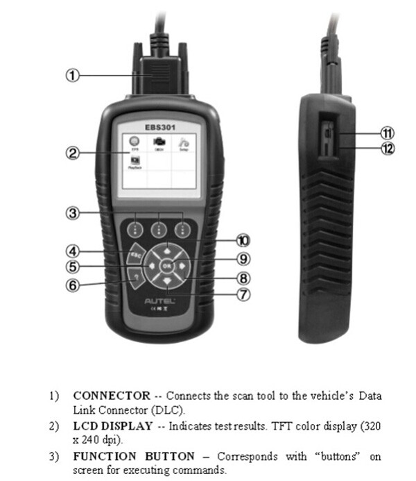 Autel MaxiService EBS301 Specifications Display 1