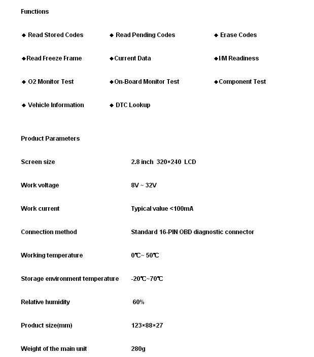 f501 eobd obdii code reader function