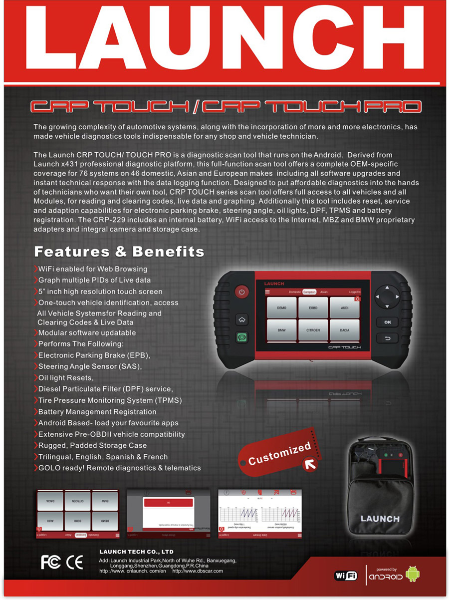 Launch Creader CRP Touch Pro Description