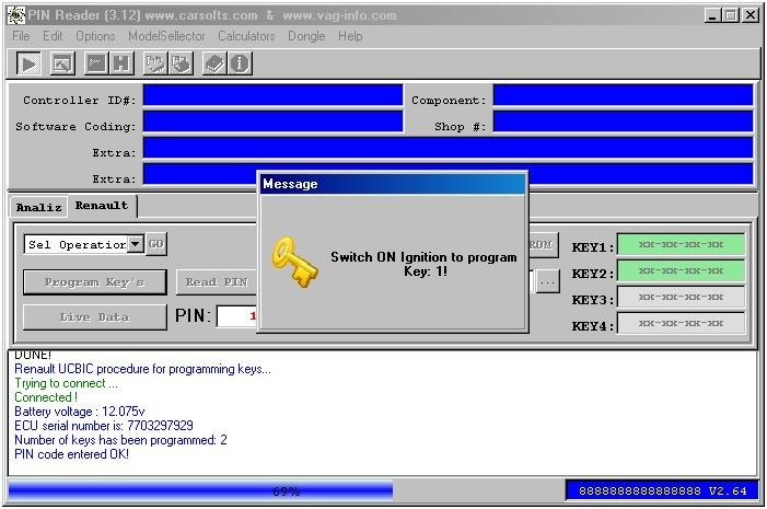 Renault Megane/Scenic Key programming procedure