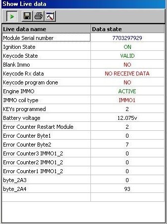 show live data