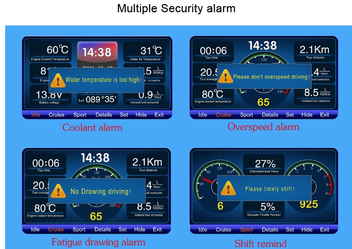 V-checker A601 Trip Computer Multiple Security Alarm