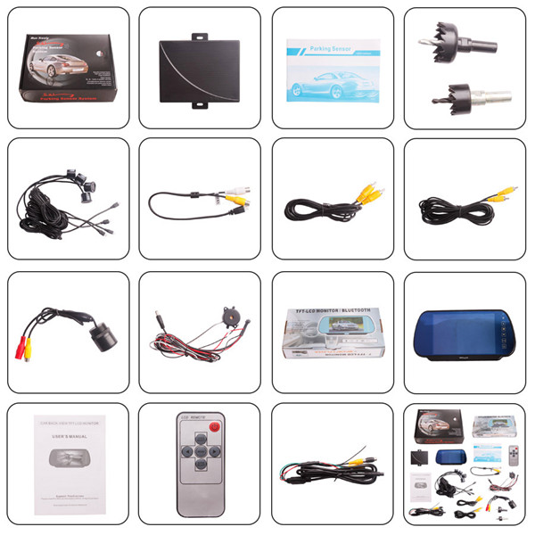 video parking sensor with camera 7 tft monito package list