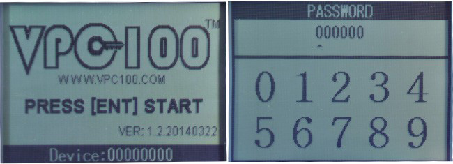 vpc-100 screen display