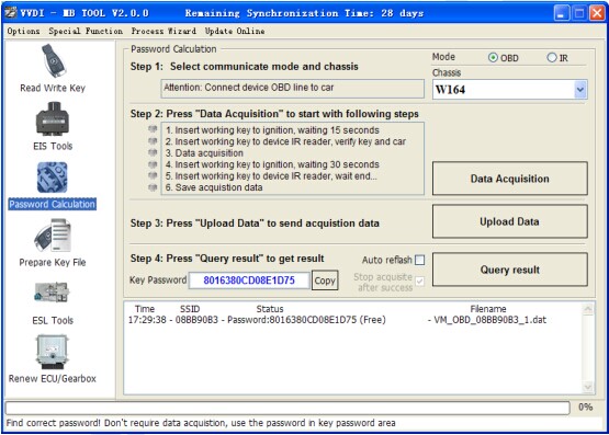 VVDI2 BAG MBTOOL BENZ Password Calculation Token Display