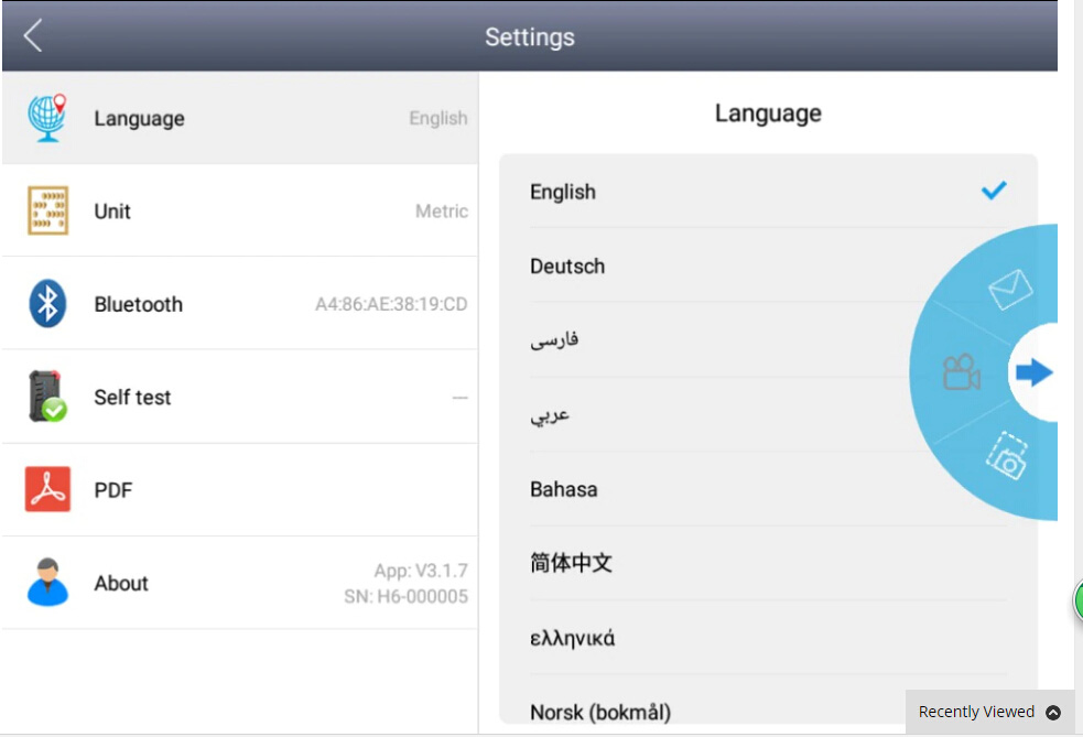 2018 XTOOL A80 H6 Language Supported