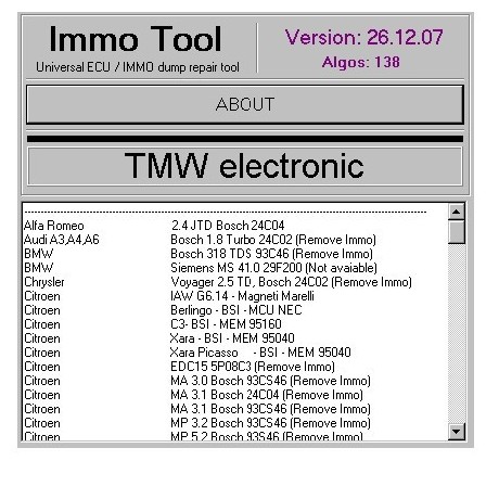 images of IMMO TOOL V26.12.2007