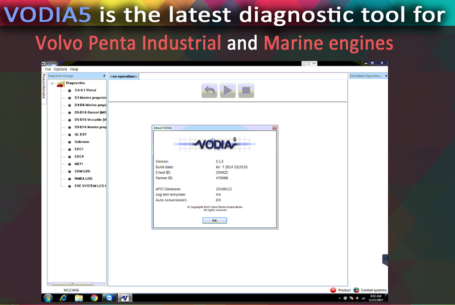 images of 2016 VODIA5 Diagnostic Software for Volvo Penta Industrial and Marine engines
