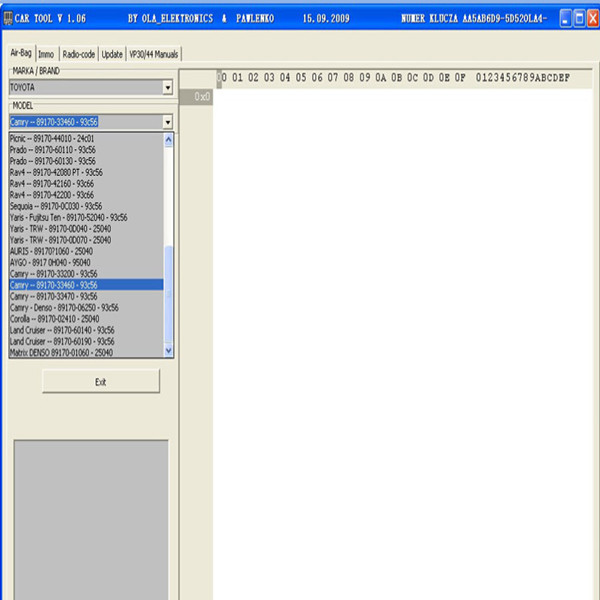 images of Car Tool Software Cartool V1.06 for Immo and Airbag Resetting