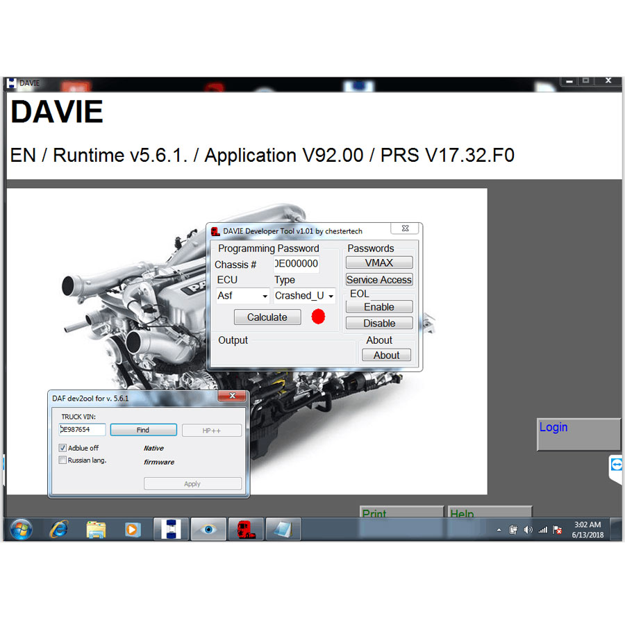 images of DAF DAVIE DEVELOPER TOOL and DAF DAVIE(DEVIK) for Adblue Removal Work with DAF VCI Lite