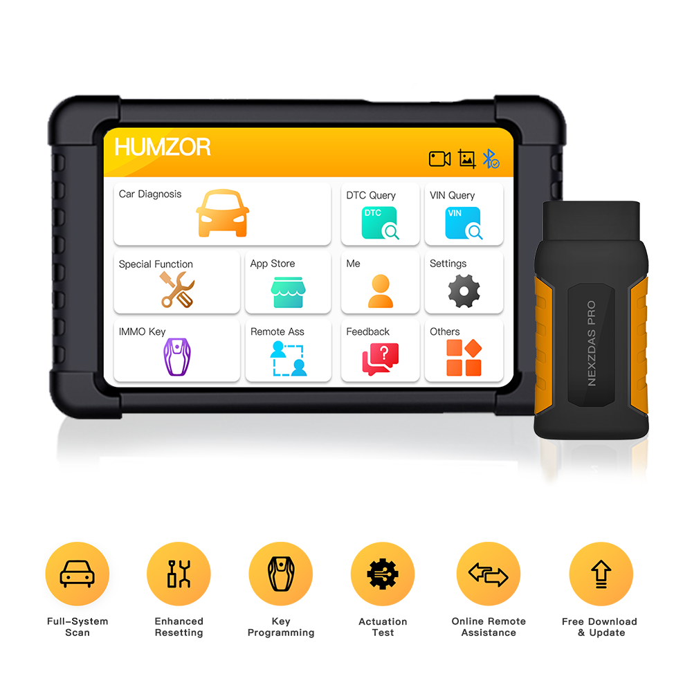 images of Humzor NexzDAS Pro Bluetooth 10inch Tablet Full System Auto Diagnostic Tool Professional OBD2 Scanner with IMMO/ABS/EPB/SAS/DPF/Oil Reset