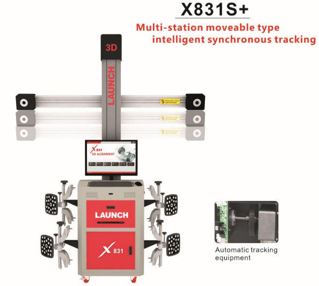 images of Original LAUNCH X831S+ X831Plus 3D 4-Post Car Alignment Lifts Platform Supports multi-language UNICODE