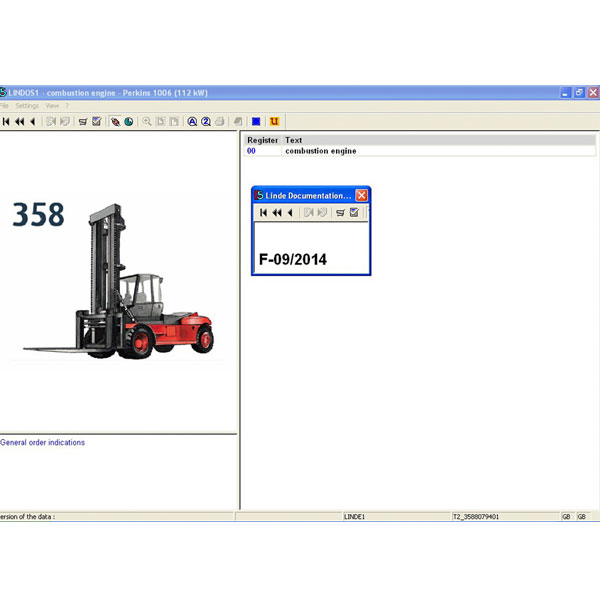 images of Linde Lindos 2014 Parts Catalog EPC for Linde ForkLift Trucks