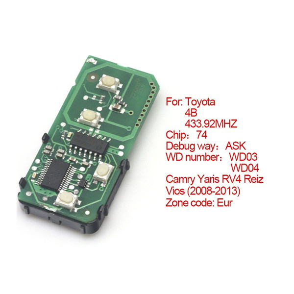 images of Smart Card Board 4 Buttons 433.92MHZ Number 271451-5290-Eur For Toyota