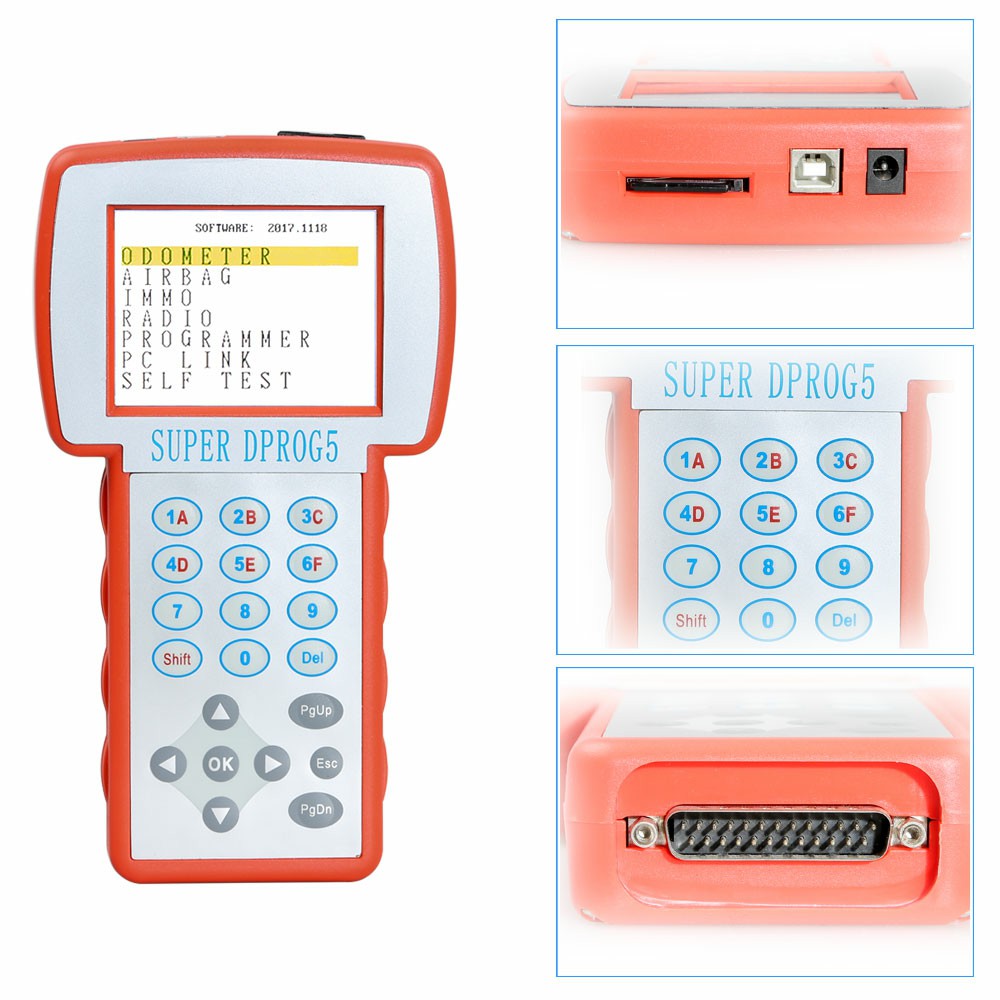 images of Super Dprog5 IMMO Odometer Airbag Reset Tool 3 in 1 for BMW Benz and VAG vehicles