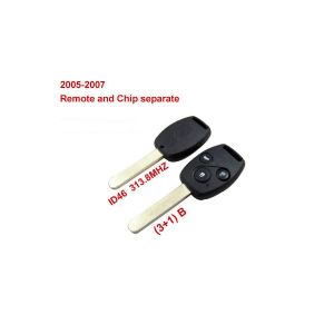 Remote Key (3+1) Button and Chip Separate ID:46 (313.8MHZ) Fit ACCORD FIT CIVIC ODYSSEY For 2005-200
