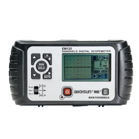 All-sun 25MHz 100MSa/s Digital 2 in1 Handheld Portable Oscilloscope+Multimeter Single Channel Waveform USB LCD Backlight EM125