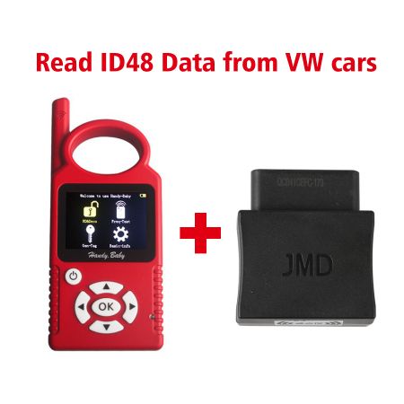 Handy Baby Hand-held Auto Key Programme Plus JMD Assistant OBD Adapter Read ID48 Data from VW Cars Add 96 Bit 48 Online Copy Free