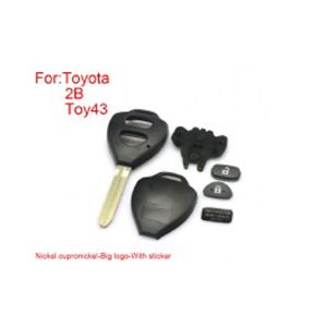 Remote Key Shell 2  Buttons Easy to Cut Copper-Nickel Alloy Big Logo with Sticker for Toyota Corolla 5pcs/lot