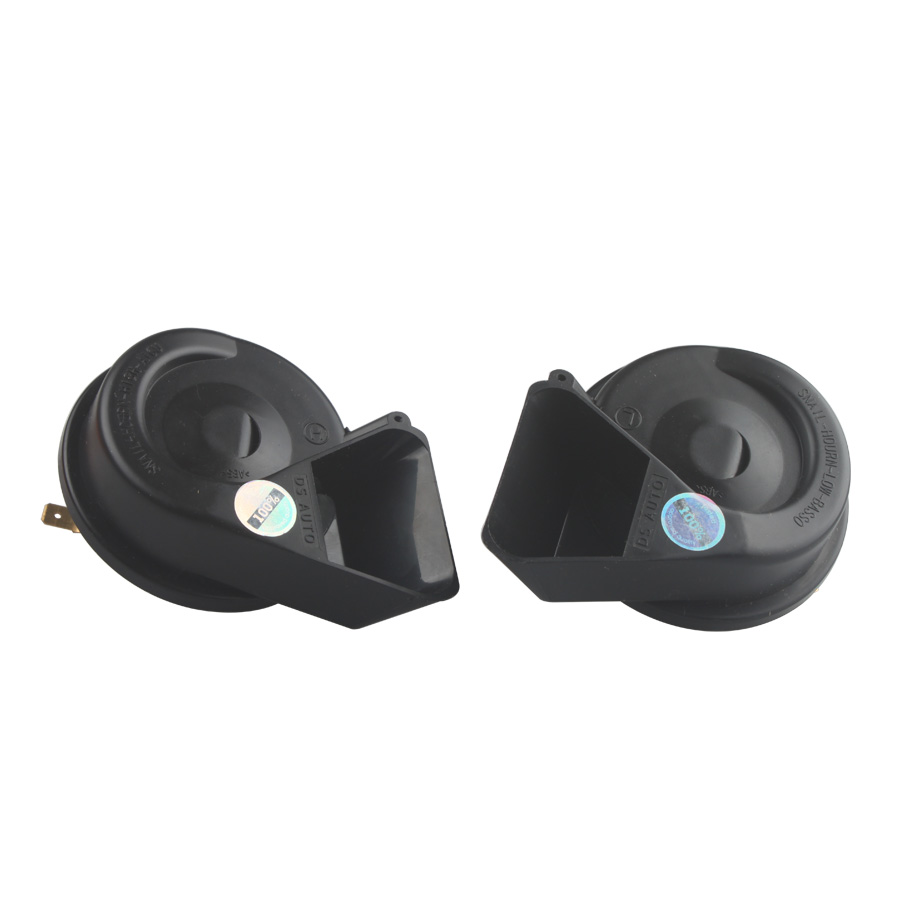 images of 2pcs/lot Universal MINI Black Loud Dual-Tone Snail 12V 65C Electric Horn