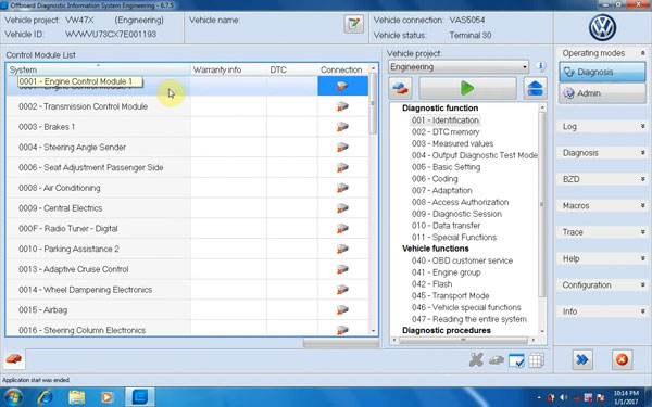 images of VAS5054A ODIS Engineering Software V6.7.5 Win7 System No Need Activation