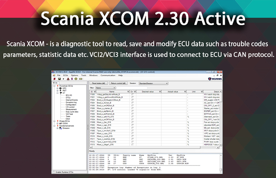 images of SCANIA DEVELOPER Software XCOM V2.30 (XCOM-SOPS-Scania SDP3-BNS II) Support Win XP/Vista/7/8